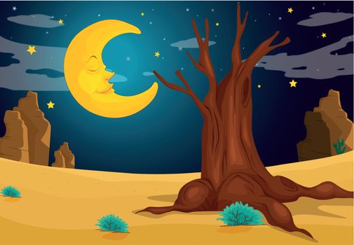 Illustration of a moonlight evening
