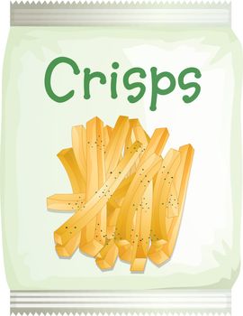 Illustration of a packet of frech fries on a white background