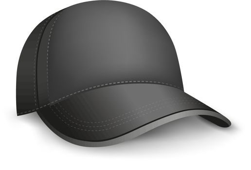 The black mesh empty template cap on the white background