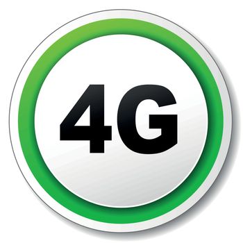 vector illustration of 4g round icon on white background