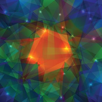colorful illustration with abstract crystal background for your design