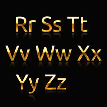 Golden alphabet set 3. Golden characters collection