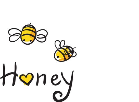 Bee Love honey vector illustration  cute cartun