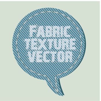 fabric jeans texture speech bubble on green background