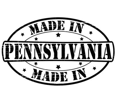 Stamp with text made in Pennsylvania inside, vector illustration