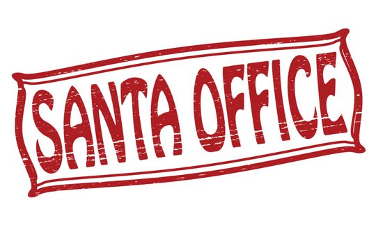 Stamp with text Santa office inside, vector illustration