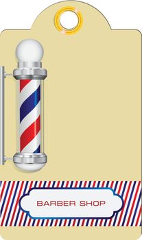 Label with vintage barbershop symbol. Vector illustration.