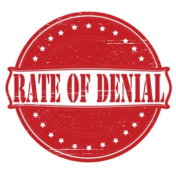 Stamp with text rate of denial inside, vector illustration