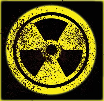 Radiation sign with grunge effects