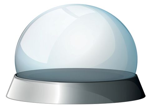 Illustration of a circular dome with a silver holder on a white background