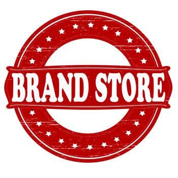 Stamp with text brand store inside, vector illustration