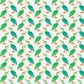 Seamless wallpaper peacock. Vector illustration