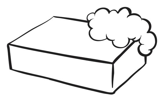 Illustration of a bar of soap on a white background