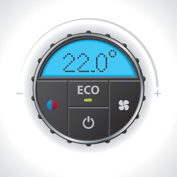 Climatronic gauge design with multiple functions and icons