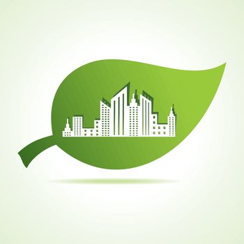 cityscape at leaf stock vector