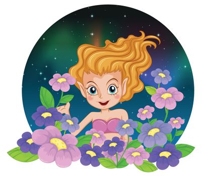 Illustration of a flower fairy on a white background