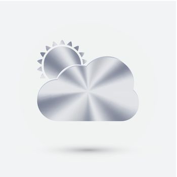 steel icon. the sun behind the cloud
