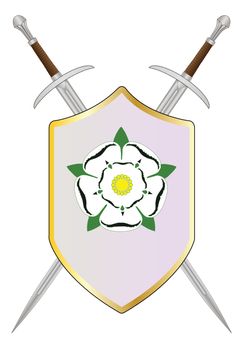 The shield and emblem of the York side in the War of the Roses