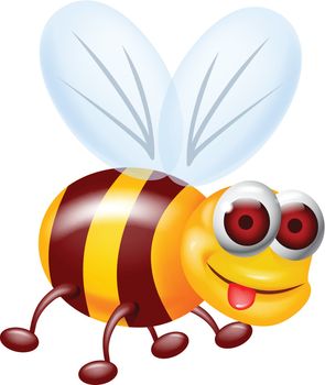 Vector Illustraation Of Funny bee carton