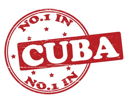 Stamp with text no one in Cuba inside, vector illustration 