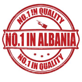 Stamp with text no one in Albania inside, vector illustration 