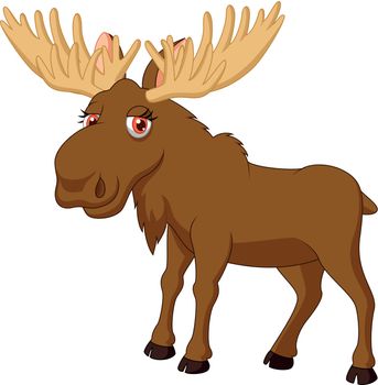 Vector Illustration Of Cute moose cartoon