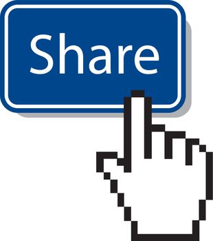 share button with hand mouse Cursor