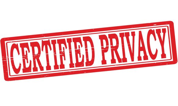 Stamp with text certified privacy inside, vector illustration