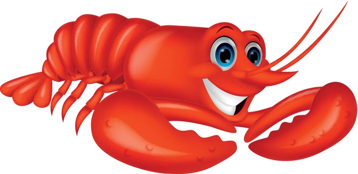 Vector Illustration Of Cute lobster cartoon