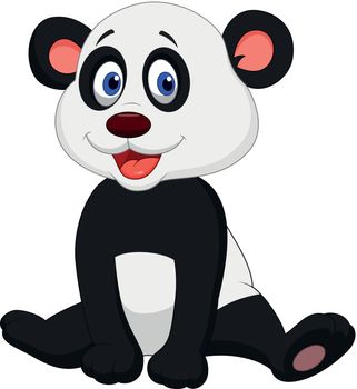 Vector Illustration Of Cute baby panda cartoon