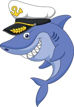 Vector illustration of Shark captain