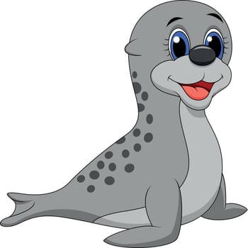 Vector illustration of Cute baby seal cartoon