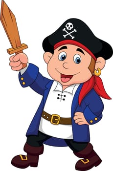 Vector illustration of Cartoon pirate kid