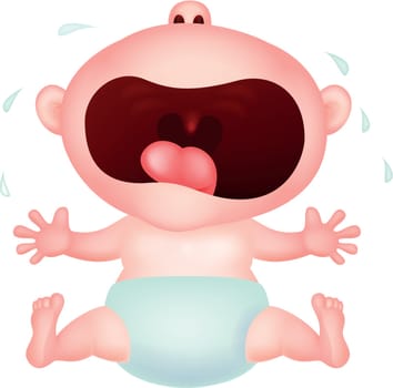 Vector illustration of Baby crying