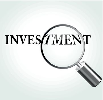 Vector illustration of investment concept with magnifying