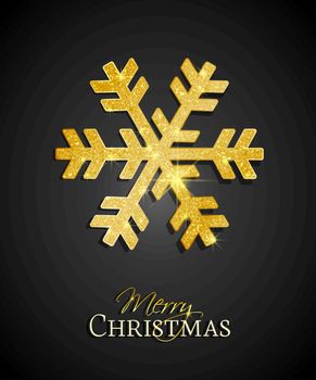 Gold Christmas Snowflake on a dark background
