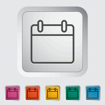 Calendar stroke icon on the button. Vector illustration.