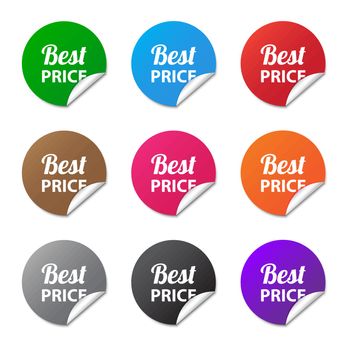 Best price stickers in various colors