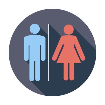 WC. Single flat color icon. Vector illustration.