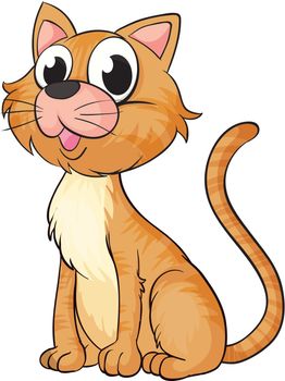 Illustration of a smiling cat on a white background