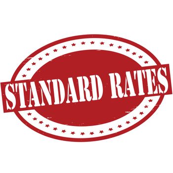 Stamp with text standard rates inside, vector illustration