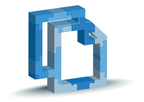 EPS 10 Vector Illustration - copy icon in puzzle
