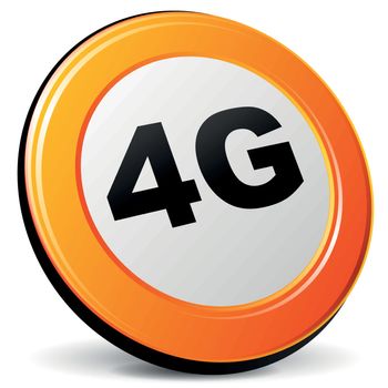 Vector illustration of orange 3d 4g icon
