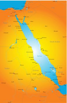 Vector color map of Red Sea region