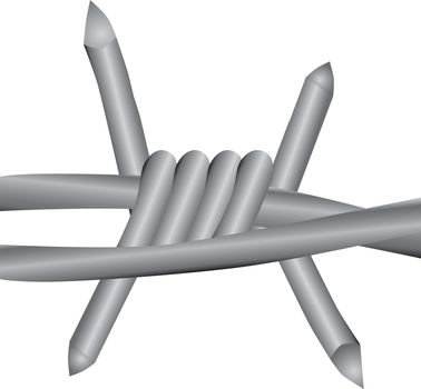 A major segment of the barbed wire. Vector illustration.