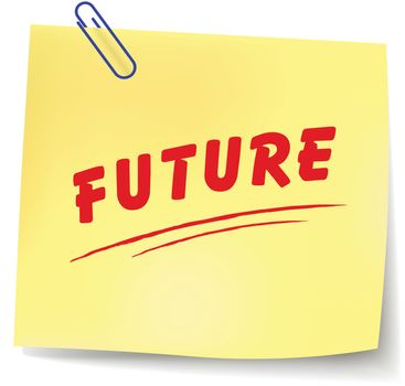 Vector illustration of future paper message on white background