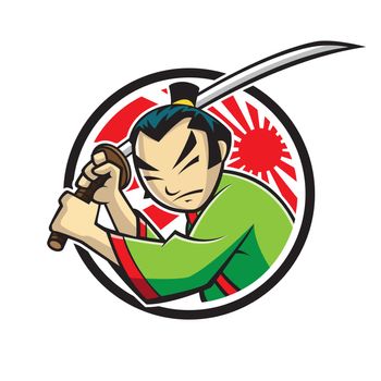japanese samurai were swinging a samurai sword