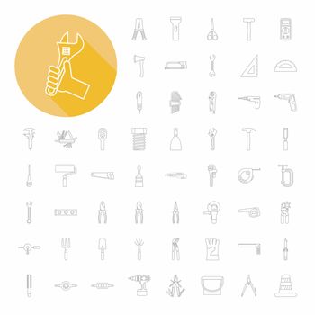 Hand tools icons , thin icon design , eps10 vector format