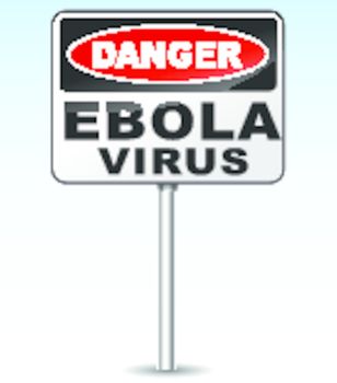 Vector illustration of ebola virus danger sign