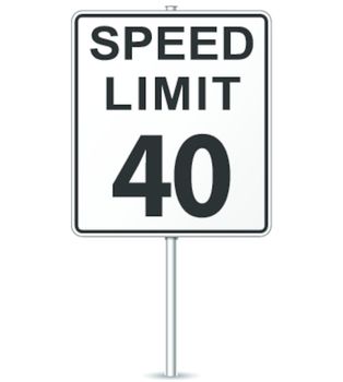 Vector illustration of forty speed limit signpost